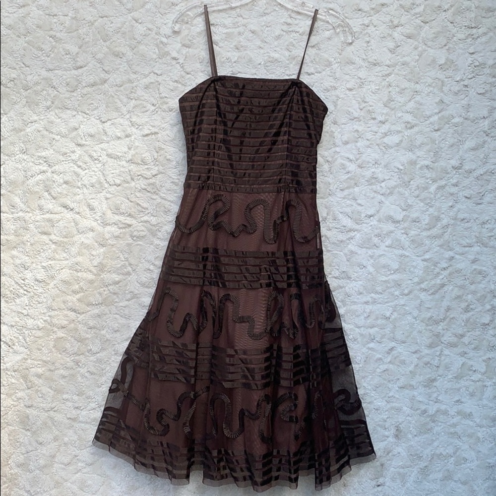 BCBC MaxAzria Strapless Brown Cocktail Dress SzSMP